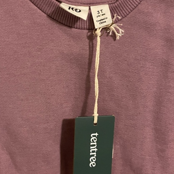 Sz 3T Treefleece Crew Kids Fleece Sweatshirt pink - Picture 4 of 8